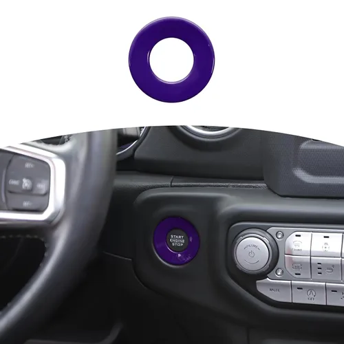 Miniatura 13 de RT-TCZ para Jeep JL Anillo de Cubierta de Botón de Arranque/Parada para Jeep Wrangler JL JLU Gladiator JT 2018-2024 Accesorios de Interior Azul Bebé