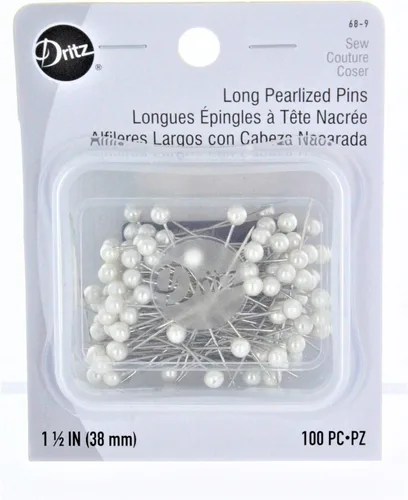 Dritz 68-9 pines perlados, largos, blancos, 1-1/2 pulgadas (100 unidades)
