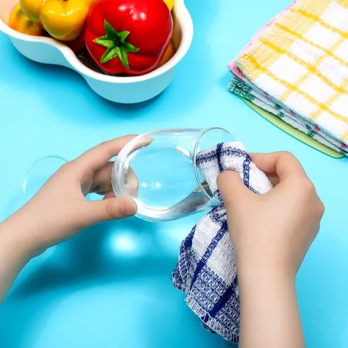 Miniatura 5 de Boao 12 paños de cocina de algodón, 4 colores, cuadrados, 12 x 12 pulgadas, absorbentes, reutilizables, lavables a máquina, suministros de cocina