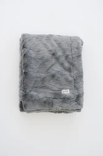 GRACED SOFT LUXURIES - Manta de piel sintética suave y cálida, elegante y acogedora para sofá, cama, silla y sala de estar (gris sólido, grande 50 x