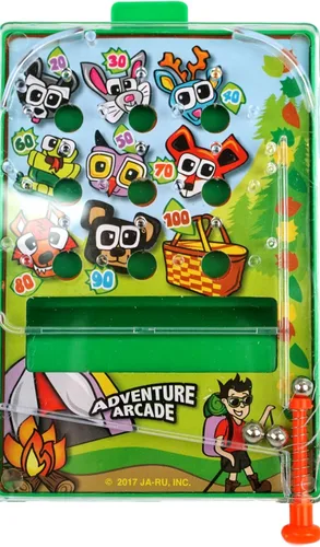 Miniatura 4 de JA-RU Mini juego de pinball de bolsillo (1 juguete) juguete de arcade de mano para niños. Juegos clásicos retro de mesa y juguetes vintage. Cesta