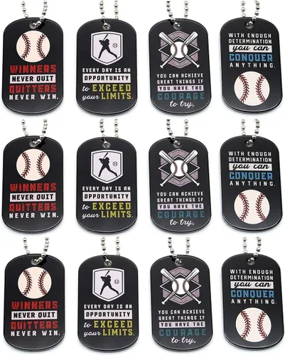 Miniatura 6 de Inkstone Collares de béisbol con etiqueta de perro Motivacional Be The Game Changer Paquete de 12 Regalo alentador para estudiantes, equipos