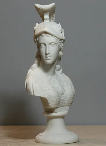 Miniatura 6 de greekartshop Generic Athene Goddess of Wisdom Athena Minerva - Escultura de estatua de mármol fundido con busto de 9.84 pulgadas