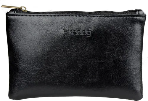 FIREDOG Bolsa de almacenamiento de cuero con cremallera hecha a mano organizador vintage de transporte cartera de viaje soporte enrollable para