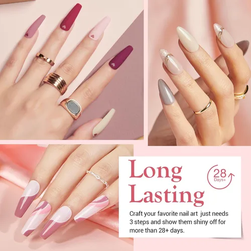 Miniatura 2 de AZUREBEAUTY Kit de Iniciación de Polvo de Inmersión para Uñas de 31 Piezas, 20 Colores Transparente Nude Rosa Marrón Brillantina Todas las Blanco
