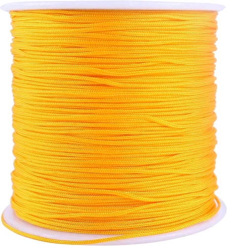 Miniatura 52 de KONMAY 1 rollo de cuerda de nailon para hacer pulseras de 150 yardas, trenzado de nailon Shamballa Macramé/cordón de cuentas de 0.4mm, cordón