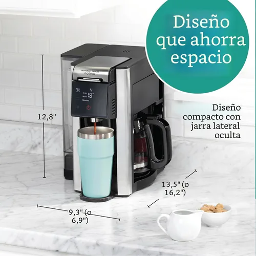Miniatura 8 de Hamilton Beach FlexBrew Advanced 5-en-1 programable cafetera de 12 tazas con goteo y porción individual para café caliente y helado con depósito