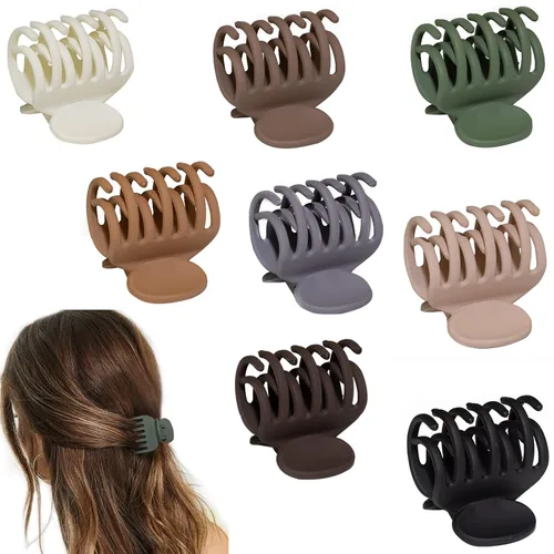Miniatura 11 de 8 pinzas de garra para cabello fino para mujeres, pinzas de pelo medio mate de 1.6 pulgadas para cabello fino y grueso, agarre fuerte, pinzas