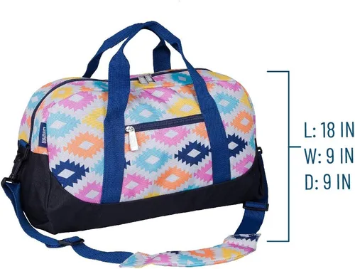 Miniatura 4 de Wildkin Overnighter - Bolsos de lona para niños y niñas, perfectos para pijamadas, prácticas escolares y viajes tamaño de mano (diseño azteca)