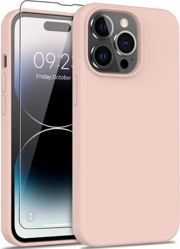 Miniatura 8 de bemal Funda para iPhone 14 Pro con protector de pantalla, silicona líquida de ajuste delgado, forro de microfibra suave, diseñada para mujeres
