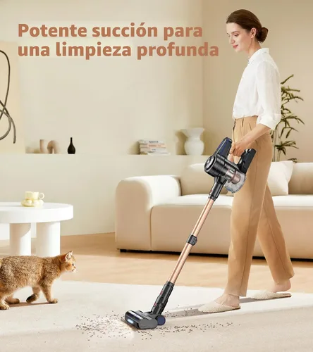 Miniatura 2 de NADALY Aspiradora inalámbrica, potente aspiradora de palo con tiempo de funcionamiento de 45 minutos, aspiradoras antienredos para el hogar, taza
