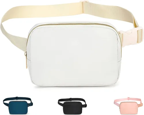 TSINTOHU Riñonera cruzada con cinturón ajustable para mujeres y hombres, riñonera impermeable a la moda, correa ajustable para correr, caminar,