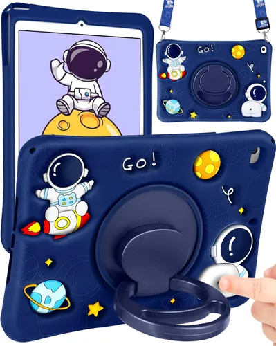 Wazzasoft Funda para iPad mini 1/2/3 de 7.9 pulgadas para niñas y niños, linda funda de astronauta Kawaii 3D de dibujos animados con soporte