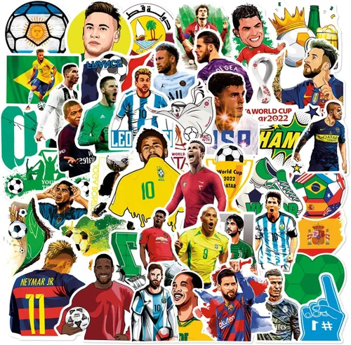 Miniatura 5 de 150 calcomanías de fútbol para la Copa del Mundo, fútbol, fútbol, deportes, vinilo impermeable, calcomanías de graffiti, regalos de fútbol