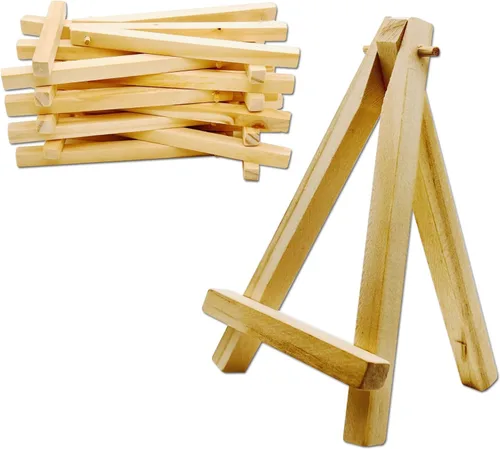 XYSMZM 10 piezas de 5 pulgadas Mini caballete de exhibición de madera para mostrar lienzos pequeños, fotos