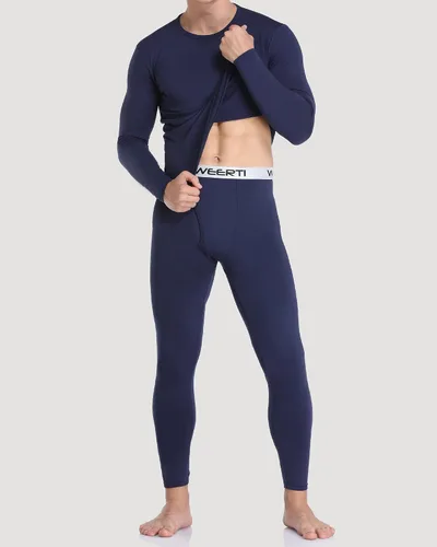 Miniatura 2 de WEERTI Ropa interior térmica para hombre, capa base de tela polar con forro polar