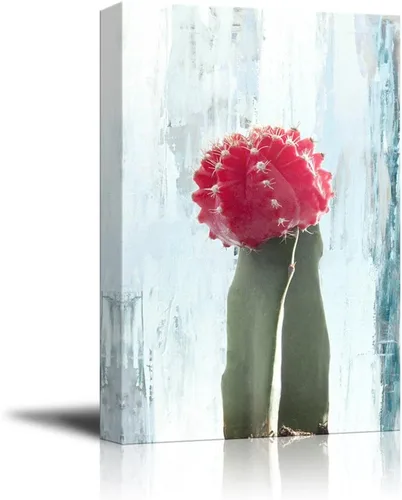 Miniatura 26 de wall26 Lienzo decorativo para pared, diseño de planta suculenta sobre fondo de estilo retro, arte moderno para el hogar, listo para colgar, 12.0 x