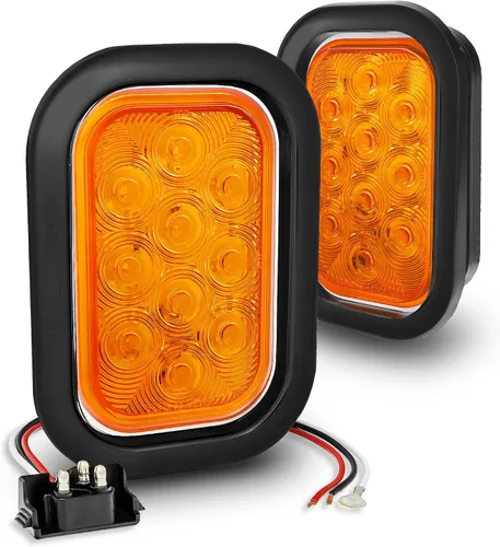 Miniatura 9 de TRUE MODS Kit de 2 luces traseras LED rectangulares rojas de 5x3 3x5 pulgadas [DOT FMVSS 108] [SAE I6 P2 S2 (3) T] [Ojales/Tapones] [Sumergible] Rojo