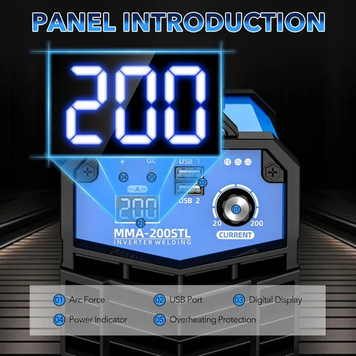 Miniatura 7 de TRQWH 200A Mini máquina de soldadura 110V Stick Soldador ARC Máquina IGBT Inverter MMA soldador Tig/Mig Máquina de soldadura portátil arranque