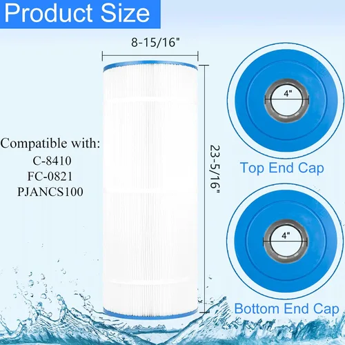 Miniatura 2 de Filtro de piscina que sustituye a C-8410, Filbur FC-0821, Jandy CS100, R0462200, PJANCS100, Ultral-B2, Marpoise PP-B6, 81007, cartucho de filtro