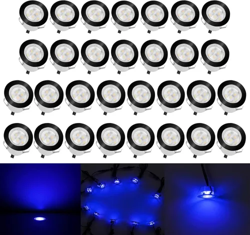 Miniatura 20 de lámpara LED decorativa de bajo voltaje de 1 vatio, impermeable, para exteriores, patio, jardín, escaleras Blanco cálido