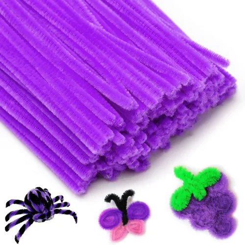 Miniatura 18 de IOOLEEM Limpiadores de tubería negros, tallos de chenilla para manualidades DIY y decoraciones de fiesta, suministros para arte y manualidades.