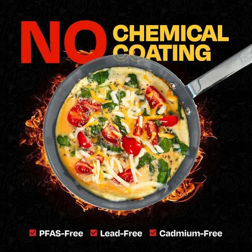 Miniatura 7 de Guy Fieri's Flavortown - Juego de 11 piezas de ollas y sartenes de cerámica antiadherente, sin PFAS PTFE PFOA, apto para horno, apto