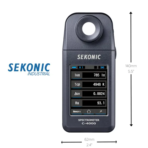 Miniatura 2 de Sekonic Espectrómetro C-4000, medidor de luz profesional con Bluetooth, rango 1600K-40000K, compatible con aplicaciones para teléfonos inteligentes