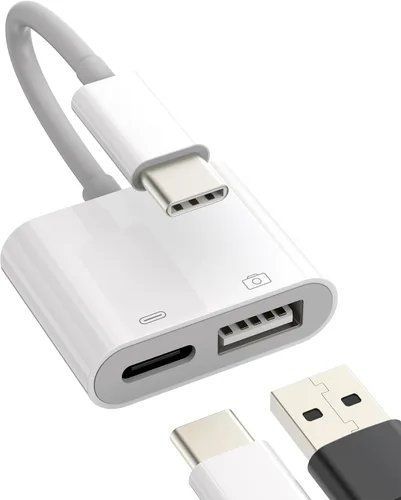 Adaptador USB-C a USB (2 en 1) Cargador OTG Tipo Dongle Accesorios Thunderbolt Compatible con Galaxy S20 S21 S22 FE S23 Ultra Note10 S10 Apple