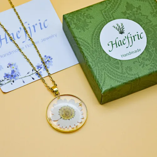 Miniatura 161 de Pressed Flower Necklace Gift for Women Personalized Handmade Necklaces Birth Flower Necklace