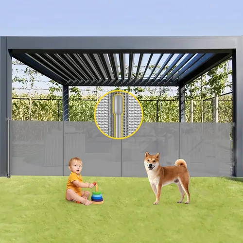 Miniatura 21 de Puertas retráctiles reforzadas para bebés de 42" de alto x 100" extra anchas para entradas de puertas, puerta extra alta para mascotas con barras