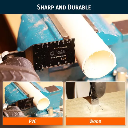 Miniatura 5 de 200 hojas de sierra oscilantes, de acero de alto carbono, multiherramienta de liberación rápida para madera y plástico, compatibles con DeWalt