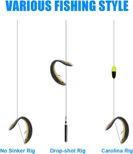 Miniatura 6 de Ainiv Bionic - Señuelo de pesca, suave kit de señuelos de pesca biónicos creativos y realistas, accesorio de pesca para agua dulce y salada