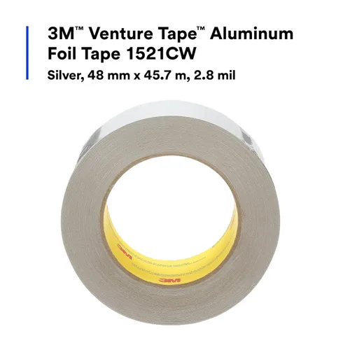 Miniatura 2 de Venture Tape 3M 1521CW - Cinta de aluminio natural, 1.890 in x 149.9 ft, 1,4 mil (paquete de 24)