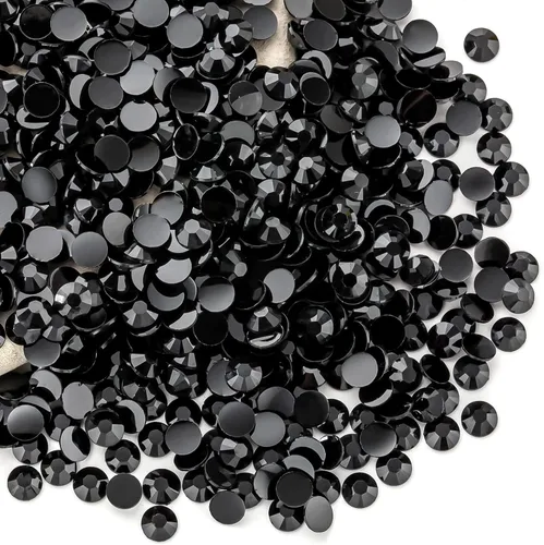 Miniatura 80 de Diamantes de imitación AB verdes a granel, 5000 piezas de diamantes de imitación de fondo plano redondos de gelatina AB sin fijación térmica, gemas