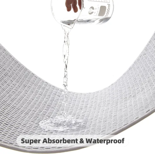 Miniatura 7 de TYUU Alfombras de Baño Antideslizantes Lavables, Tapete de Baño Súper Absorbente Delgado de Pila Baja para Secar Rápido, Alfombra de Baño Pequeña