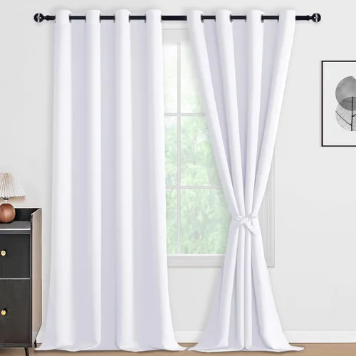 Miniatura 160 de DWCN Cortinas 100% opacas de 84 pulgadas de largo para dormitorio con forro negro, paneles de cortina de ventana de doble capa con aislamiento Azul