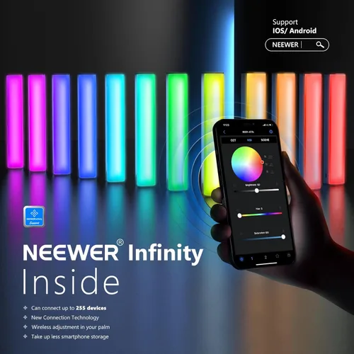 Miniatura 3 de NEEWER Barra de luz de video LED RGB, barra táctil y control de aplicación, varita magnética de iluminación de fotografía portátil, regulable 3200K