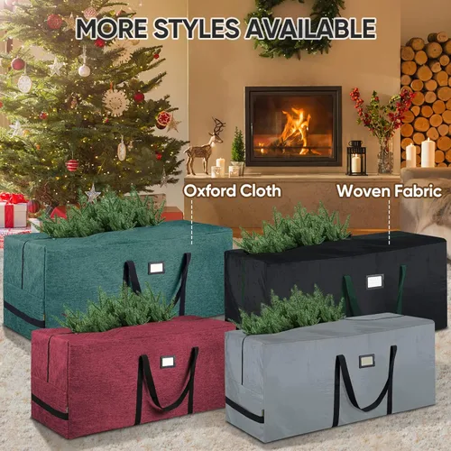 Miniatura 7 de BALEINE - Bolsa para guardar el árbol de Navidad de 9 pies, bolsa extra grande de alta resistencia para árbol de Navidad artificial con asas Gris