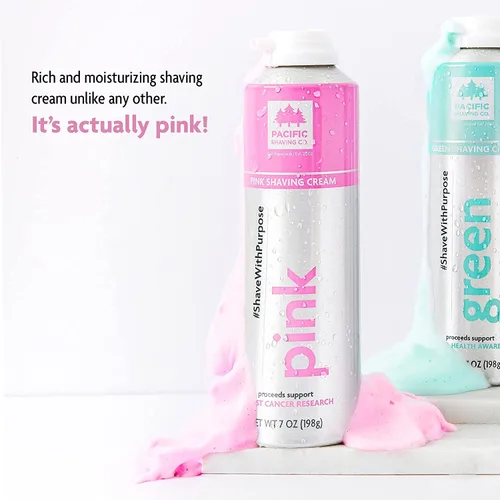 Miniatura 2 de Pacific Shaving Company Pink Shaving Cream - Crema de afeitar colorida espumosa - Crema de afeitar hidratante, reductora del enrojecimiento + crema