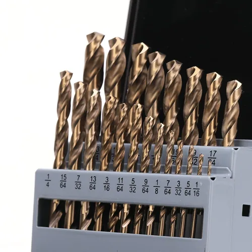 Miniatura 11 de Juego de brocas de cobalto, Yougfin 29 piezas M35 juego de brocas de metal para acero 1/16"-1/2" brocas para acero endurecido, acero inoxidable