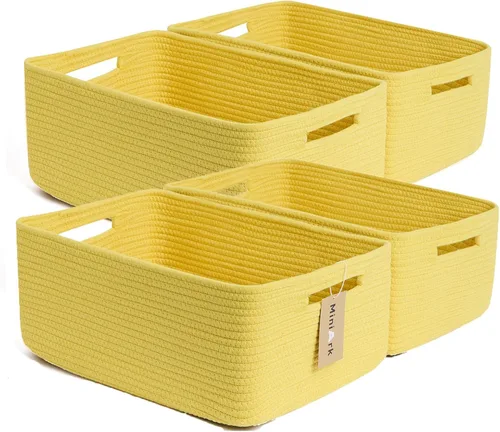 Miniatura 43 de MiniArk Cestas grandes de almacenamiento para estantes, organizadores de armario, para ropa, manta, toallas, guardería, caja de juguetes, cestas