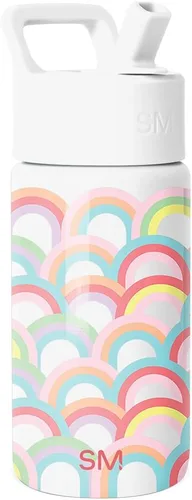 Miniatura 29 de Simple Modern Botella de agua para niños con tapa con pajilla, vaso aislado de acero inoxidable de 14 onzas para niños y a prueba de derrames