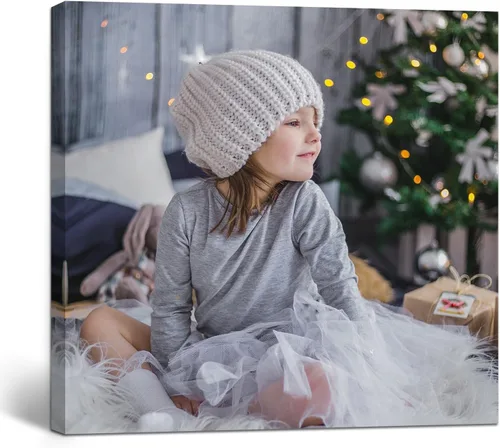 Miniatura 11 de GagetElec Foto personalizada al lienzo, impresiones en lienzo personalizadas con tus fotos (6 x 8 pulgadas enmarcadas), regalos de Navidad
