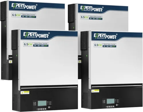 Miniatura 10 de ExpertPower Inversor solar híbrido de 6500 W 48 V - 120 V Controlador solar MPPT de 120 A Fase dividida de 120 V/240 V (2 unidades necesarias)