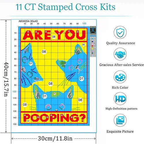 Miniatura 5 de Eiazuiks Kit de estampado de punto de cruz, kit de punto de cruz para adultos principiantes, kit de costura de línea completa para decoración