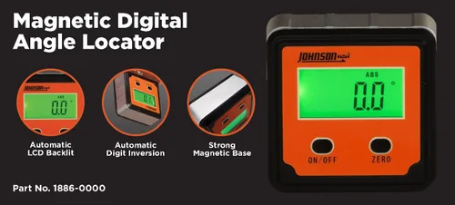Miniatura 4 de Johnson Level & Tool 1886-0000 Localizador de Ángulo Magnético Digital con 2 Botones, Naranja, 1 Localizador