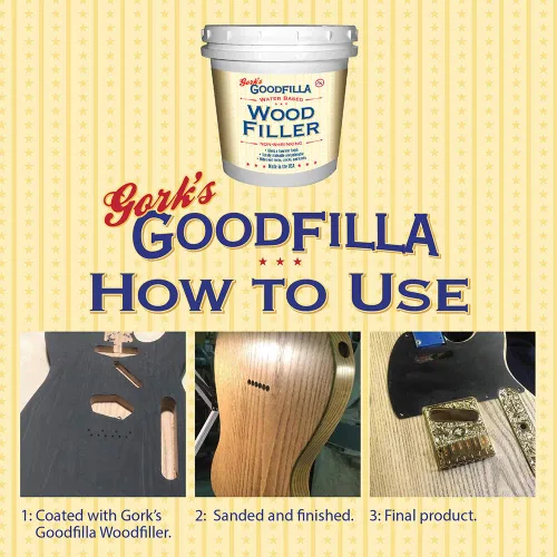 Miniatura 3 de Goodfilla Ébano, 8 onzas, relleno para madera y grano, teñible, lijable, cero residuos, no tóxico, hecho en EE. UU