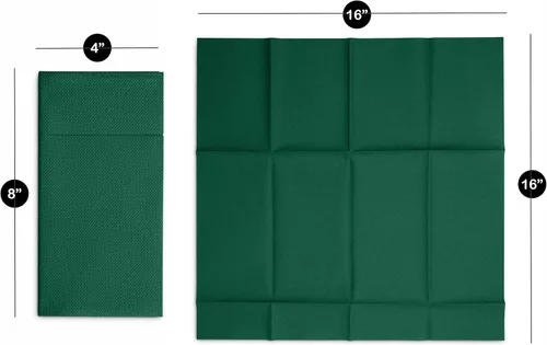 Miniatura 7 de Paquete de 50 servilletas desechables de lino con bolsillo integrado para cubiertos, tela preplegada verde como servilletas de papel para Navidad