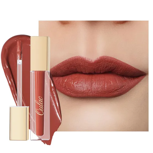 Miniatura 33 de Oulac Lápiz labial rojo líquido mate para mujer, lápiz labial de larga duración, impermeable, sin transferencia, fórmula cremosa de alta 【M08 1000